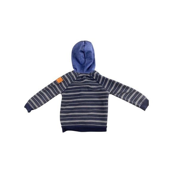 7 For All Mankind Kids Blue White Stripe Zip Up Hoodie 3T - Picture 6 of 6